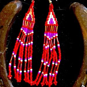 Native American Hand beaded Earrings